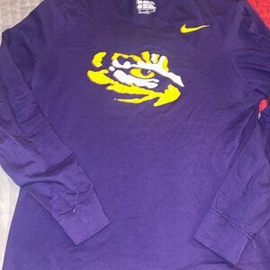 Nike Purple LSU Long Sleeve with Yellow Graphic